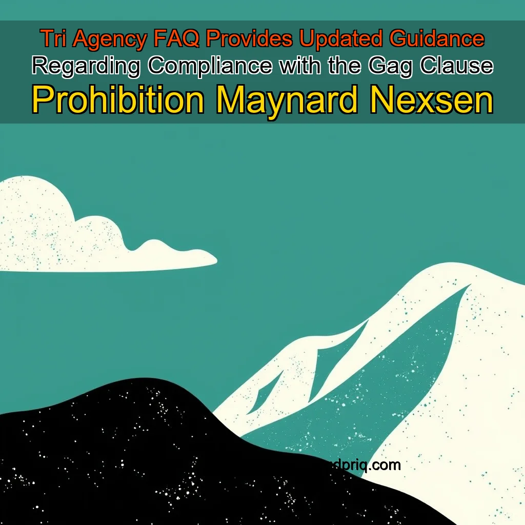 You are currently viewing Tri  Agency FAQ Provides Updated Guidance Regarding Compliance with the Gag Clause Prohibition  Maynard Nexsen